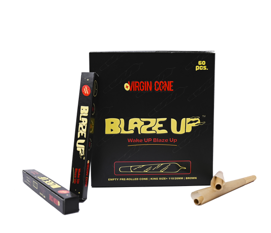 BLAZE UP papel virgen marrón 60 conos preenrollados tamaño king 109 mm 